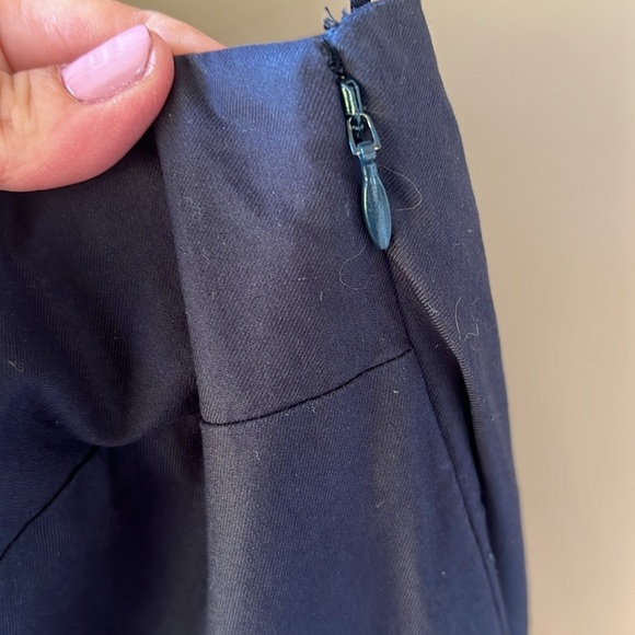 LEWIT Sz 10 Navy 100% Cotton One Shoulder Tunic Mini Dress Evening Cocktail - Picture 7 of 12